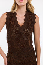 Load image into Gallery viewer, 365 DAYS: PHILLIPA LACE &amp; LOCKET TANK - CHOCOLATE
