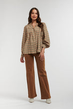 Load image into Gallery viewer, ITALIAN STAR: SYBIL SHIRT - BEIGE CHECK SALE
