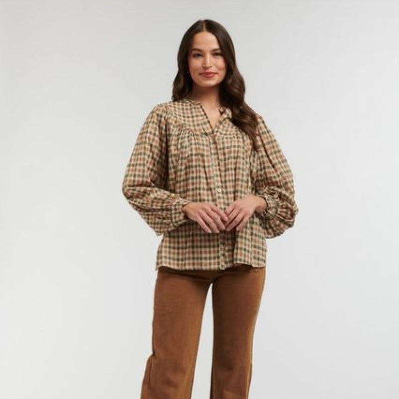 ITALIAN STAR: SYBIL SHIRT - BEIGE CHECK SALE