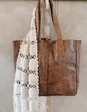Load image into Gallery viewer, NEPAL LEATHER TOTE: TAN
