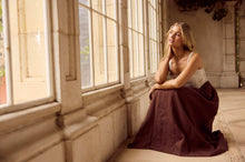 Load image into Gallery viewer, SHANTY: BRITTA DRESS - CHOCOLATE/NATURAL
