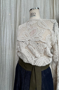 MOSS: ELIZA CROCHET CARDIGAN- NATURAL