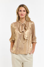 Load image into Gallery viewer, 365 DAYS: SUMMER PUSSY BOW TOP - HONEY GOLD
