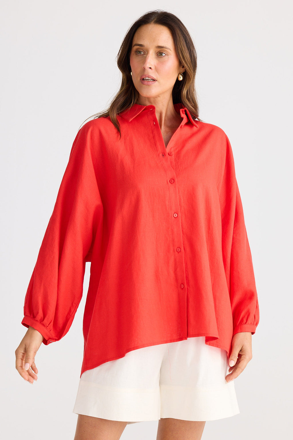 BRAVE & TRUE: MONTY SHIRT - POPPY RED