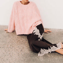 Load image into Gallery viewer, MOSS GROTTO: BAE LACE MIDI SKIRT - CHOCOLATE/PINK
