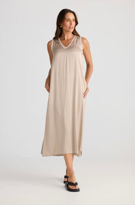 BRAVE & TRUE: CELINE DRESS - STONE TAUPE