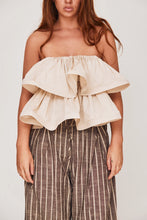 Load image into Gallery viewer, MAMAPAPA: GORDES FRILL TOP - BEIGE

