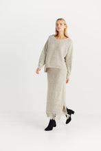 Load image into Gallery viewer, SHANTY: SEVILLE KNIT SKIRT - OATMEAL- SALE
