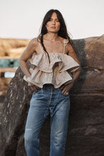 Load image into Gallery viewer, MAMAPAPA: GORDES FRILL TOP - BEIGE

