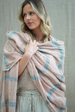Load image into Gallery viewer, RUSTIC LINEN: KELLY SCARF/WRAP - PINK &amp; GREY
