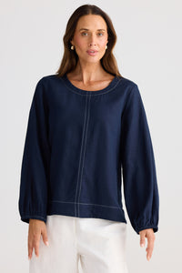 BRAVE & TRUE: DELPHI TOP - NAVY