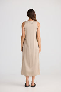BRAVE & TRUE: CELINE DRESS - STONE TAUPE