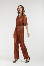 Load image into Gallery viewer, URBAN LUXURY: SEQUIN JUMPSUIT- COPPER -SALE
