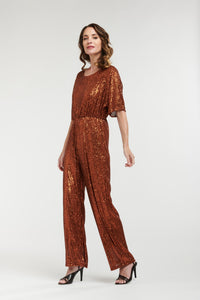 URBAN LUXURY: SEQUIN JUMPSUIT- COPPER -SALE