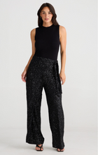 Load image into Gallery viewer, BRAVE &amp; TRUE: MAE WRAP PANT - BLACK SEQUIN
