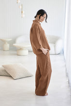 Load image into Gallery viewer, EADIE: FUNDAMENTAL WIDE LEG LINEN PANT - NUTMEG
