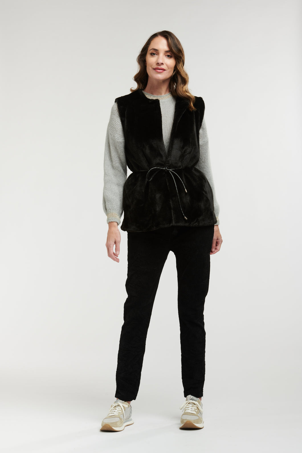 URBAN LUXURY: CELINE GILET FAUX FUR - BLACK