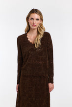 Load image into Gallery viewer, 365 DAYS: KELLY LACE AND LOCKET LONG SLEEVE TOP - CHOCOLATE
