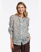 Load image into Gallery viewer, 365 DAYS: SUNDAY SPOT BLOUSE - BLUE/CHOCOLATE
