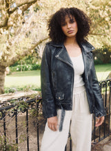 Load image into Gallery viewer, SHANTY: EASTON BIKER JACKET - VINTAGE WORN BLACK
