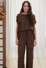 Load image into Gallery viewer, MAMAPAPA: TOBI SILK TEE - CHOCOLATE
