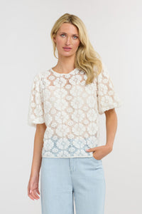 365 DAYS: IVY EMBROIDERED TOP - WHITE FLORAL