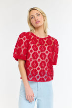 Load image into Gallery viewer, 365 DAYS: IVY EMBROIDERED TOP - RED
