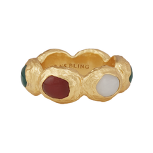 Load image into Gallery viewer, CLEOPATRAS BLING: TEMPUS RING WITH AGATE - 18K GOLD PLATED
