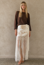 Load image into Gallery viewer, MOSS GROTTO: LANA FRINGE SKIRT - IVORY
