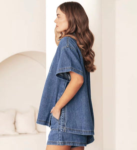 MOSS: LILLY TOP - DENIM SALE