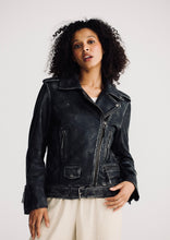 Load image into Gallery viewer, SHANTY: EASTON BIKER JACKET - VINTAGE WORN BLACK

