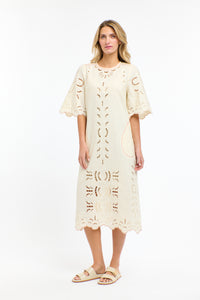365 DAYS: ANNIE EMBROIDERED DRESS - ANTIQUE CREAM