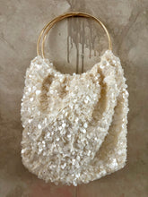 Load image into Gallery viewer, MOSS GROTTO: AVANI SEQUIN BANGLE BAG - CREAM
