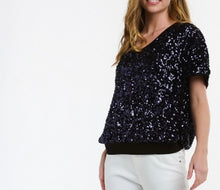 Load image into Gallery viewer, ITALIAN STAR: STARLET SEQUIN TEE - NAVY
