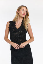 Load image into Gallery viewer, 365 DAYS: PHILLIPA LACE &amp; LOCKET TANK - BLACK
