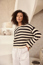 Load image into Gallery viewer, SHANTY : KEO KNIT NATURAL WITH BLACK STRIPE
