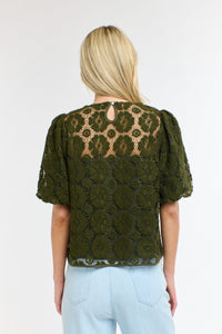 365 DAYS: IVY EMBROIDERED TOP - KHAKI FLORAL