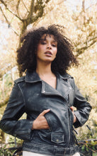 Load image into Gallery viewer, SHANTY: EASTON BIKER JACKET - VINTAGE WORN BLACK
