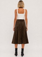 Load image into Gallery viewer, MOSS GROTTO: FLORENCE FAUX SUEDE SKIRT - CHOCOLATE
