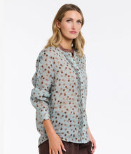 Load image into Gallery viewer, 365 DAYS: SUNDAY SPOT BLOUSE - BLUE/CHOCOLATE
