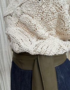 MOSS: ELIZA CROCHET CARDIGAN- NATURAL