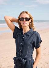 Load image into Gallery viewer, HOLIDAY: CORDELIA DRESS - NAVY
