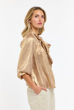 Load image into Gallery viewer, 365 DAYS: SUMMER PUSSY BOW TOP - HONEY GOLD
