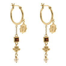 Load image into Gallery viewer, CLEOPATRA’S BLING: JEANNE EARRINGS WITH GARNET - 18K GOLD PLATED
