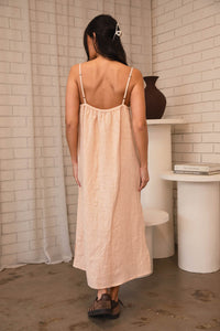 EADIE: FUNDAMENTAL MIDI DRESS: BLUSH