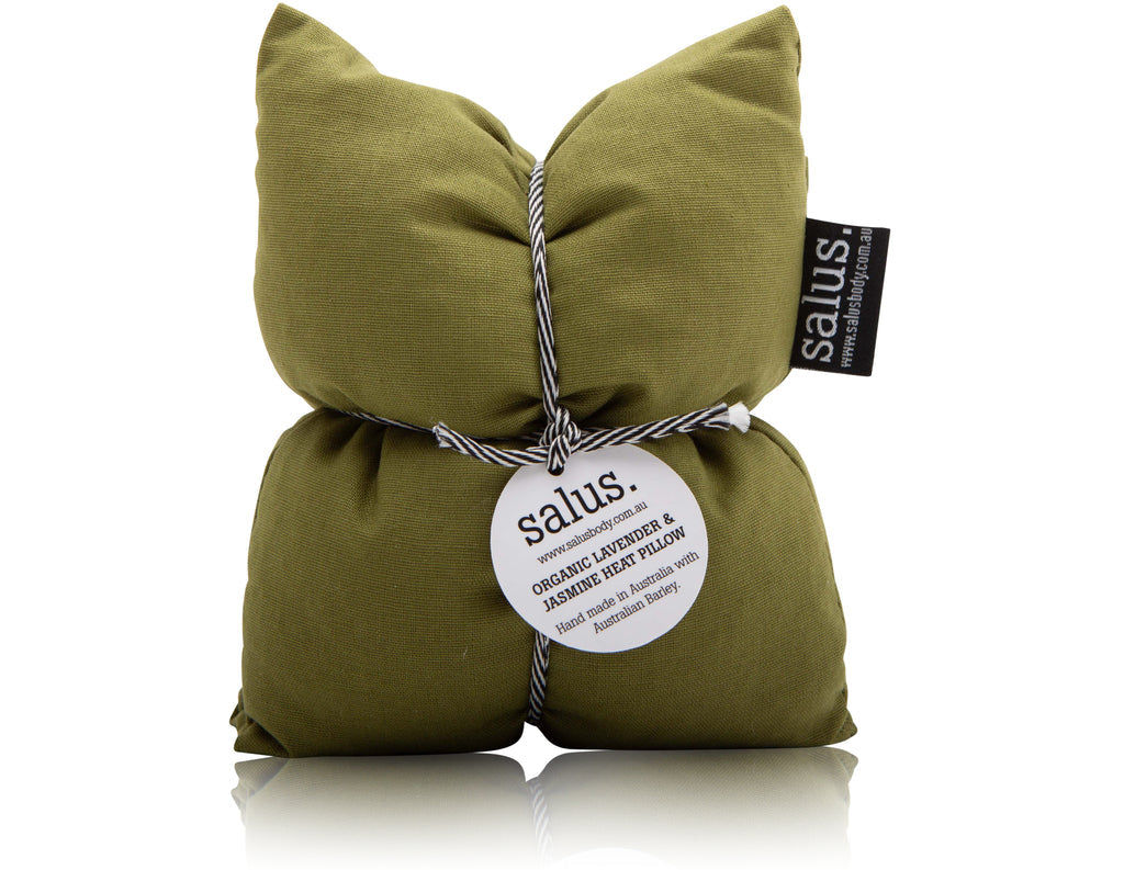 SALUS: ORGANIC LAVENDER & JASMINE HEAT PILLOW - OLIVE
