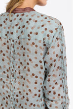 Load image into Gallery viewer, 365 DAYS: SUNDAY SPOT BLOUSE - BLUE/CHOCOLATE
