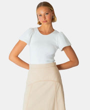 Load image into Gallery viewer, MOSS: POLLY A-LINE DENIM SKIRT - SAND
