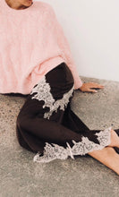 Load image into Gallery viewer, MOSS GROTTO: BAE LACE MIDI SKIRT - CHOCOLATE/PINK
