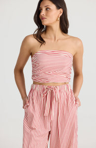 BRAVE & TRUE: AVALON STRAPLESS TOP - RED/WHITE STRIPE